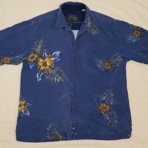 Tommy Bahama Mens L Blue Floral Shirt